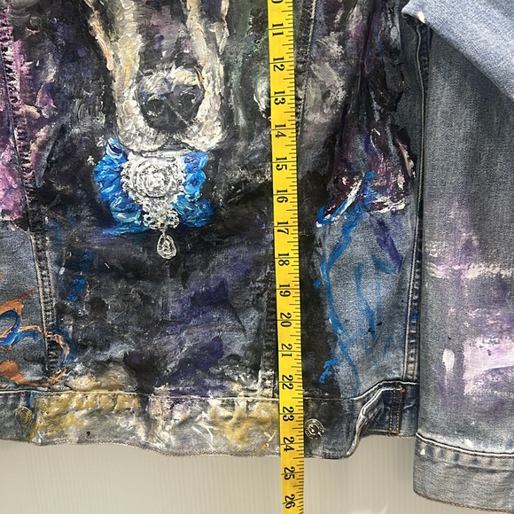 Miss Fit NYC Hand-Painted Denim Jacket with Dog Design NWT - Picture 9 of 12